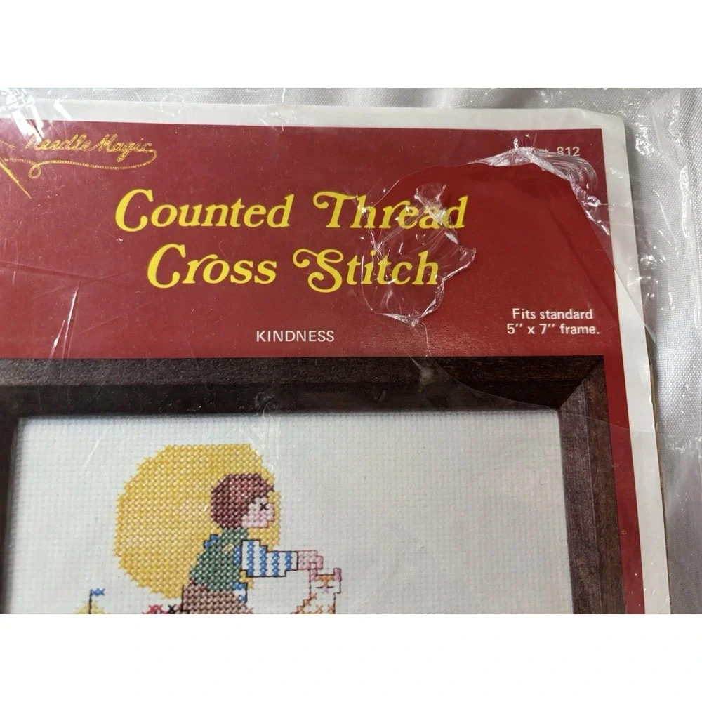 NeedleMagic Counted Thread Cross Stitch Kit Kindness 812 Fit for 5X7 Frame